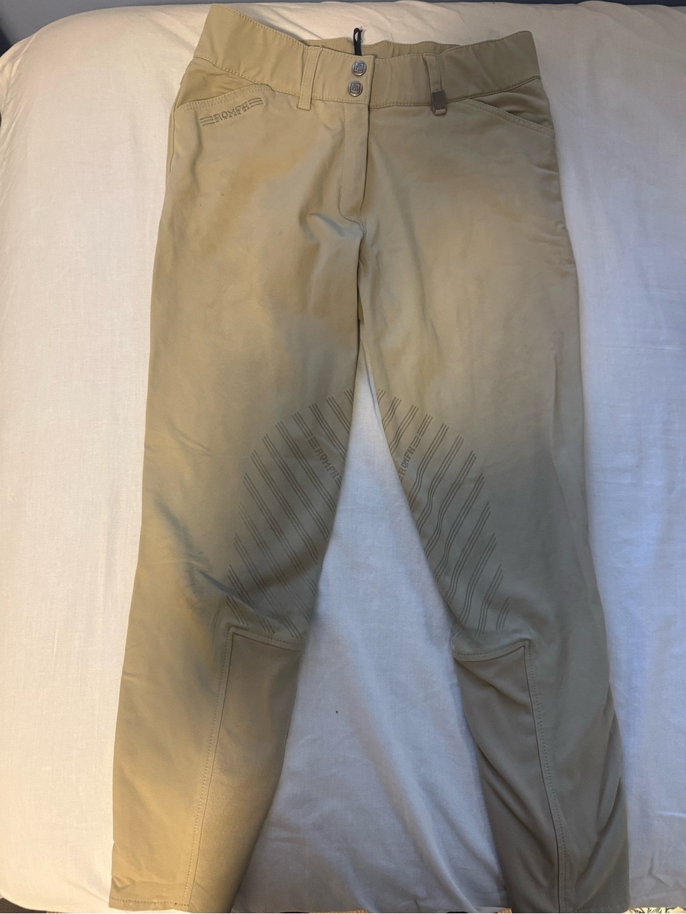 Romfh Beige Serafina Silicone Knee Grip Breeches 28R